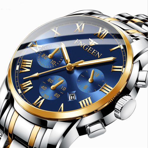 product_image_name-Fngeen-Blue Face Business Calendar Waterproof Men's Quartz Watch-1