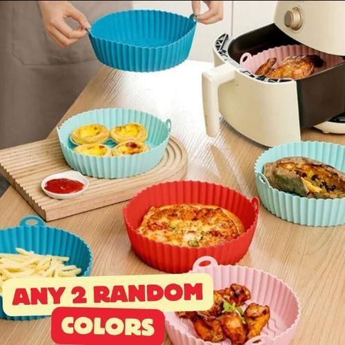 product_image_name-Generic-2 Pack Of Air Fryer Silicone Liners Basket for 3-5 QT Airfryer, Air Fryer Silicone Mould Pot Bowl, Replacement of Parchment Paper, Reusable Baking Tray Oven Microwave-2