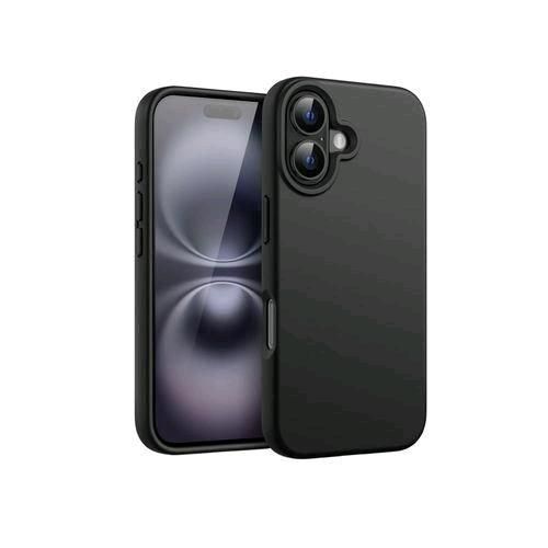Generic iPhone 16 Silicone Phone Case & Pouch With Camera Protection - Scratch Resistance, Shockproof Protective Case - ( Black )