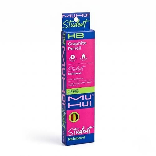 Muhui Student Rainbowl HB Graphite Pencils, 12 Pieces Pack, Non Toxic Hexagonal Writing Pencils - image 4