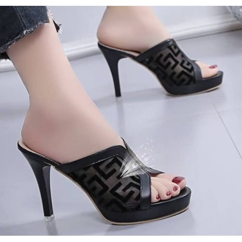 Ladies high hotsell heel slippers