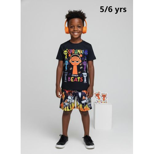 product_image_name-Fashion-Headliner Beats Graphic Tee & Shorts Sets-1