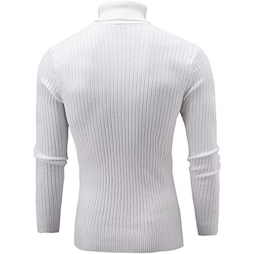 Fashion Men's Turtle Neck Top/ Cooperate White