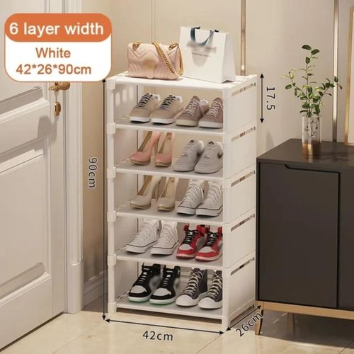 product_image_name-Generic-Shoes Rack Adjustable Tall Shoe Storage Hold Of Shoe Storage Cabinet Closet Shoe Organizer Shelf Doorway Corridor Heavy Duty Shoe Rack Freestanding Shoe Rack, 6 Tier Shoe Organizer Bathroom, Living Room, Multi-Tier Shoe Rack-1