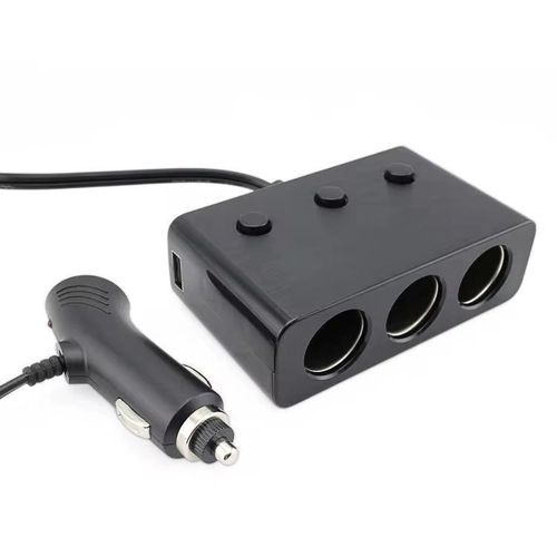 Generic 120w 3 Socket Car Adapter with Dual QC 3.0 USB Interfaced