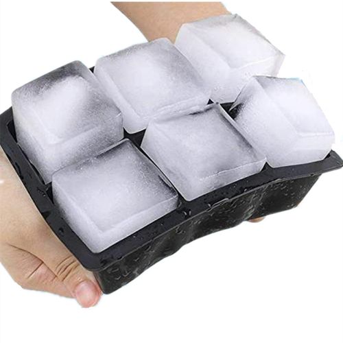 6 Grid Big Ice Mold Large Food Grade Silicone Ice Cube Square Mold