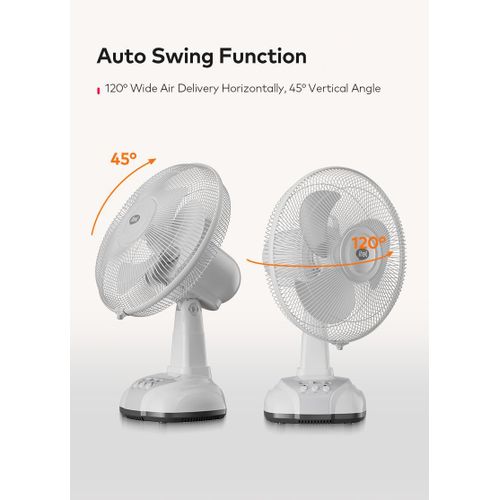 itel 12 Inches AC/DC Solar Rechargeable Fan With Panel & 2 Bulbs - image 7