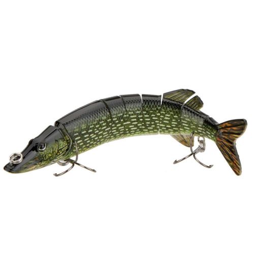 Generic 20cm 40g Lifelike Multi-jointed 8-segement Pike Muskie