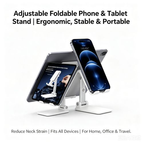 Generic Adjustable Foldable Phone & Tablet Stand - Stable Desktop Holder for Streaming, Work & Online Classes - image 2