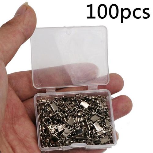 100pcs Stainless Steel Fishing Swivel Swivels Connector With