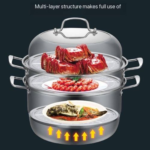 product_image_name-Generic-Stainless Steel 3 Layers Thick Steamer Pot-3
