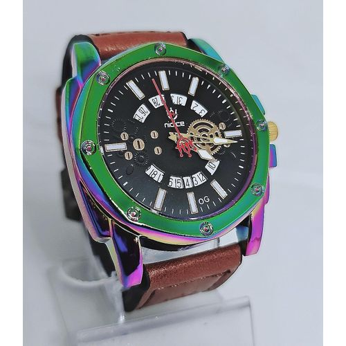 product_image_name-Fashion-Men Brown Leather Wristwatch-1