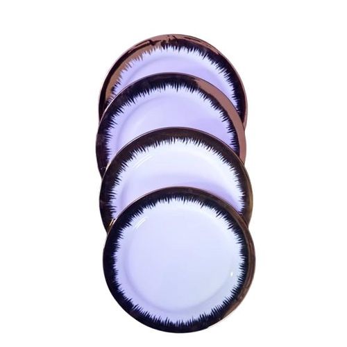 Generic Luxury Dinner Plate Set with Gold Trim (4-Piece)