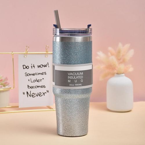 product_image_name-Generic-30oz Glitter Insulation Coffee Cup Double Layer Ice Cup Stainless Steel Car Cup With Straw-1