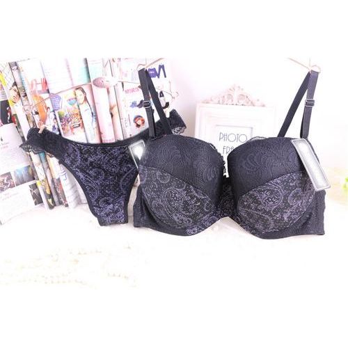 Generic Black Red Sexy Women's Bra Bh Set Vs Push Up Bra Thong Set