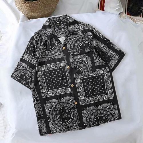 product_image_name-Generic-Harajuku Men Shirt Turn-Down Collar Vintage Cashew Print Loose Type Bandana Shirt Paisley Shirts Summer Short Sleeve Men Blouse-4