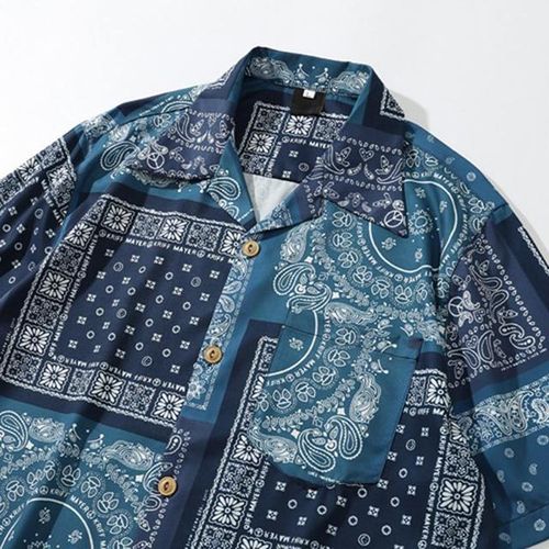 product_image_name-Generic-Harajuku Men Shirt Turn-Down Collar Vintage Cashew Print Loose Type Bandana Shirt Paisley Shirts Summer Short Sleeve Men Blouse-5