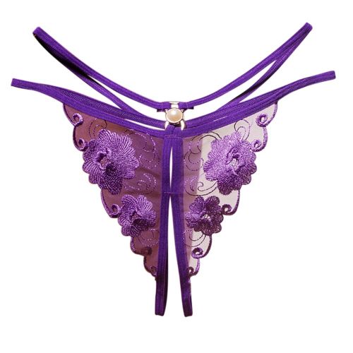 1 Pc Sexy G-string Thongs Women Panties Floral Sheer Underwear