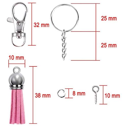 915 Generation 360Pcs Key Ring Tassel Bulk with Keychain Hooks Key