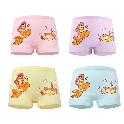 Fashion 4pcs Girls' Cotton Underwear Cute Baby Protective Panties