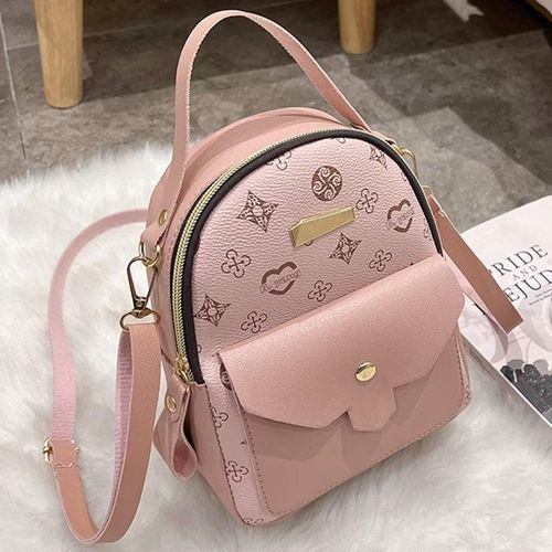 Cute Womens Mini Brown Leather Backpack Purse Book Bag Purses for Women