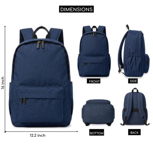 Fashion Blue Basic Backpack School bag - image 3