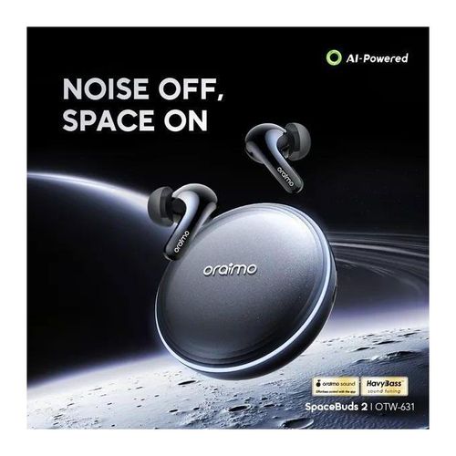 Generic Oraimo SpaceBuds 2 AI Smart 45hrs Playtime True Wireless Active Noise Cancelation Earbuds - image 2