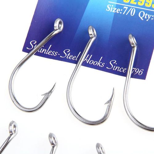 Generic Fish King 5packs 7/0-6 Stainless Steel Sea Fishing Hooks Saltwater  Barbed Assist Baitholder Ocus Hook With Ring