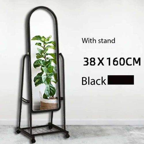 product_image_name-Generic-Mobile Adjustable Dressing Mirror Stand with Storage Wheel-3