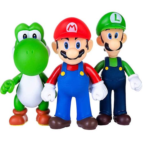 Super Mario Bros Luigi, Mario, Yoshi Toy Figuras De Ação,12Cm Super Mario -  Escorrega o Preço