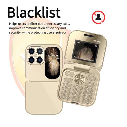 Mtk  i17 PRO Mini Foldable Flip Mobile Phone with FM Radio, Magic Voice Changer, Dual SIM, Camera. - image 4