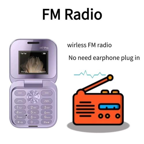 Mtk  i17 PRO Mini Foldable Flip Mobile Phone with FM Radio, Magic Voice Changer, Dual SIM, Camera. - image 5