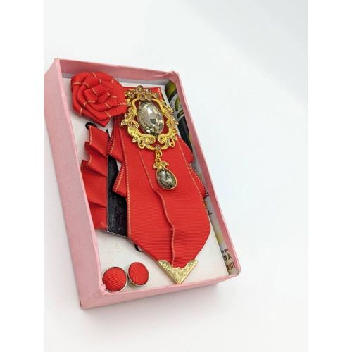 Fashion Classic Stylish Barrister Tie Set Red