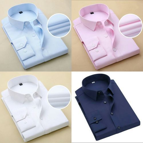 product_image_name-Fashion-4 Set Of Men Shirt White + Navy Blue + Pink + Sky Blue.-1