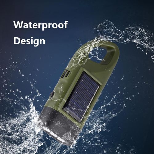MATIHO Mini Hand Crank Solar LED Emergency Flashlight,USB Output,Type C - image 2