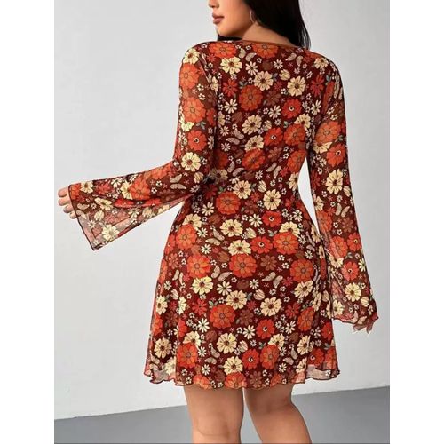 product_image_name-Fashion-Deep V-Neck Long Sleeved New Women's short dress-2