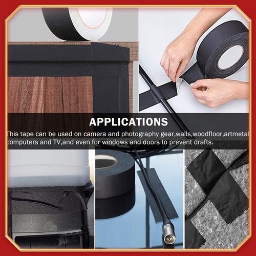 Black Gaffer Tape No-Residue Non-Reflective Easy Tear Book Repair Bookbinding  Tape Matte Gaff Stage