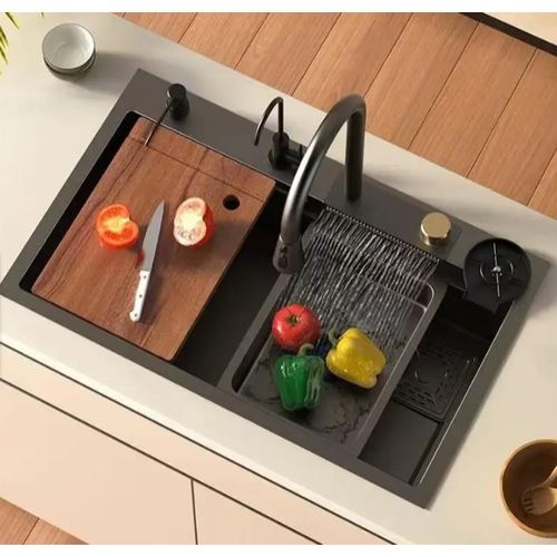 Generic All in one luxury 304 kitchen sink with pull_out faucet