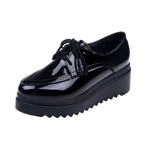 Faux patent shop leather platform oxfords