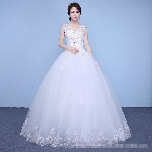 product_image_name-Fashion-Women Lace Wedding Dress Bridal Gown-White-1