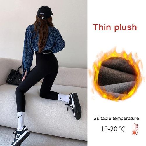 Generic Comemore Sports Leggings Women Female Outer Wear New Large Size  High Waist Lifting Hip Women's Pants Yoga Tight Pants Plush Warm