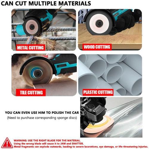 Generic 12V Mini Angle Grinder 2 Batteries  Home Handheld for Metal Cutting & Grinding - image 5