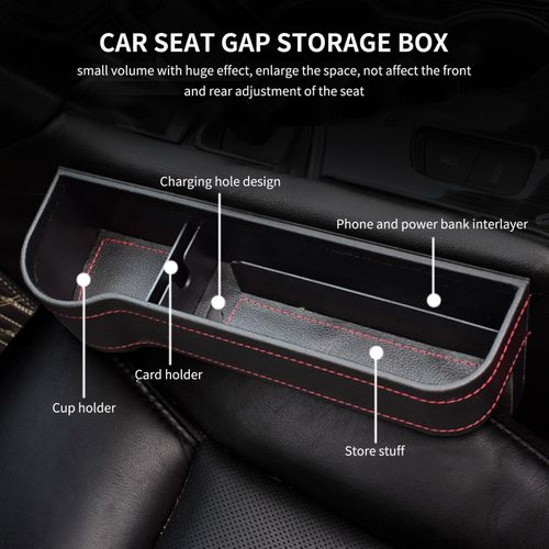 2PCS Car Seat Gap Filler Organizer Front Seat Gap Filler Car Console  Storage Box