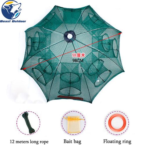 Generic 20 Hole Fishing Net Folded Portable Hexagon Fish Network