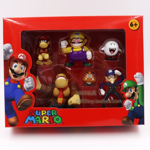 10 ~ 14cm Super Mario Bros Pvc Action Figure Giocattoli Bambole Modello Set  Luigi Yoshi Donkey Kong Fungo per bambini Regali di compleanno