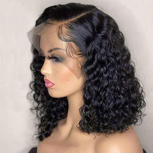 Generic Short Curly Bob Brazilian Woman Hair Mesh Front Wiggings 13X4 Mesh Frontal 4x4 Closure Deep Wave Wigging For Black Women 180 Density Jumia Nigeria