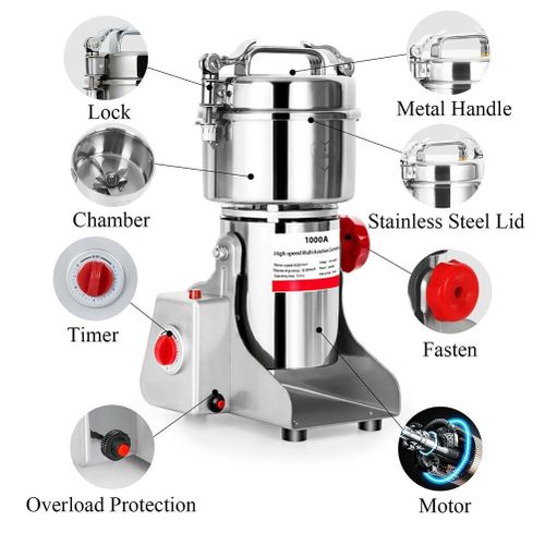Generic 1000gram Electric Grain Grinder Stainless Steel Grinding Machine - image 2