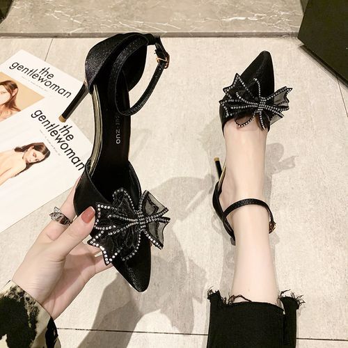 Women's Black Classic High Heels Shoes - BEREN
