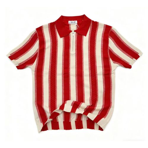 product_image_name-Fashion-Two-tone Knitted Business Men Polo Shirt  -red-1