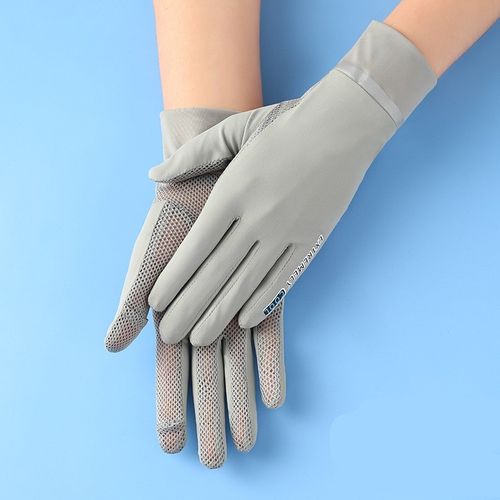 Generic Anti UV Glove Summer Outdoor Moto Cycling Non-slip Sunscreen Mitten  Mesh Breathable Opened Fingertip Gloves Men Women Gray A